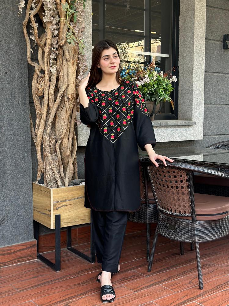 2 pieces stitched lawn embroidered dresses