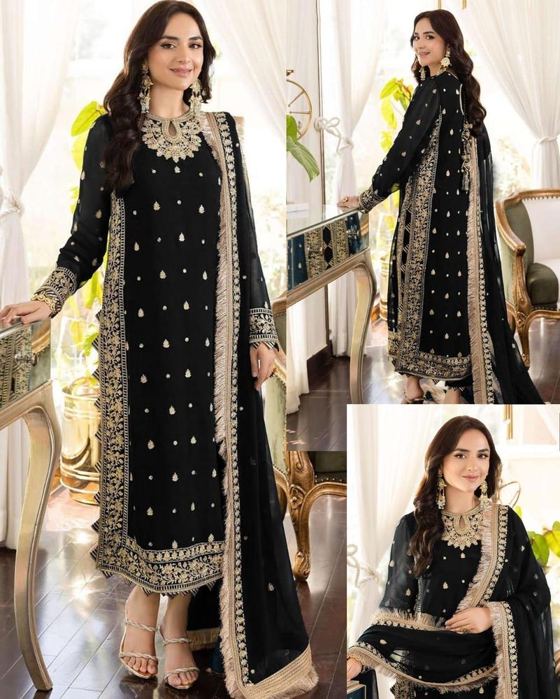 Luxury Chiffon Embroidered Suit