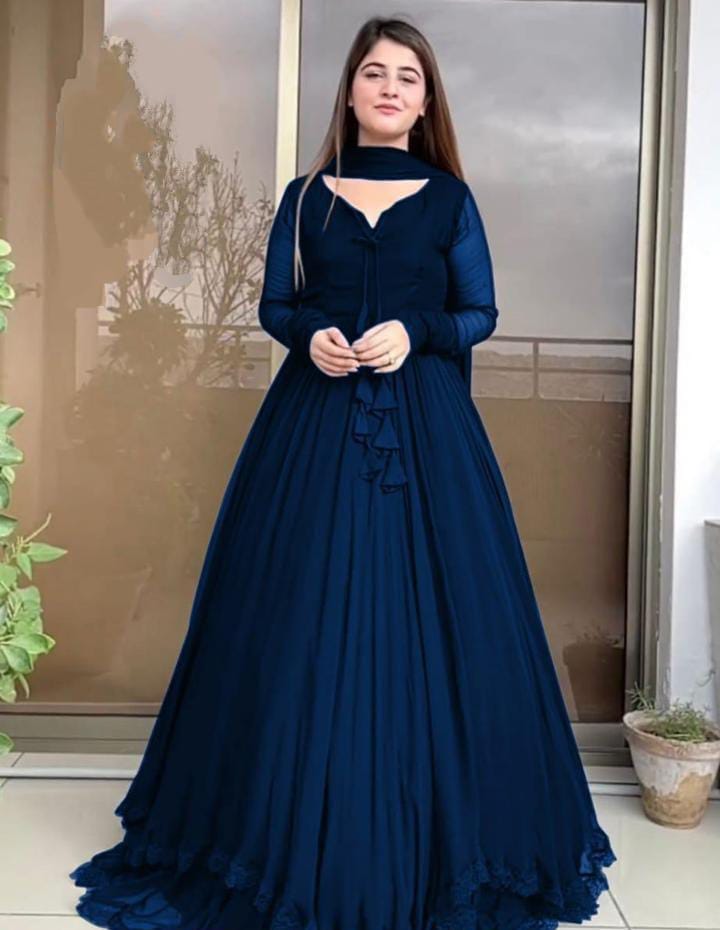 Elegant Chiffon Maxi Shirt with Plain Trouser and Dupatta Set for Winters  Traditional Pakistani Outfit (Copy) (Copy) (Copy)